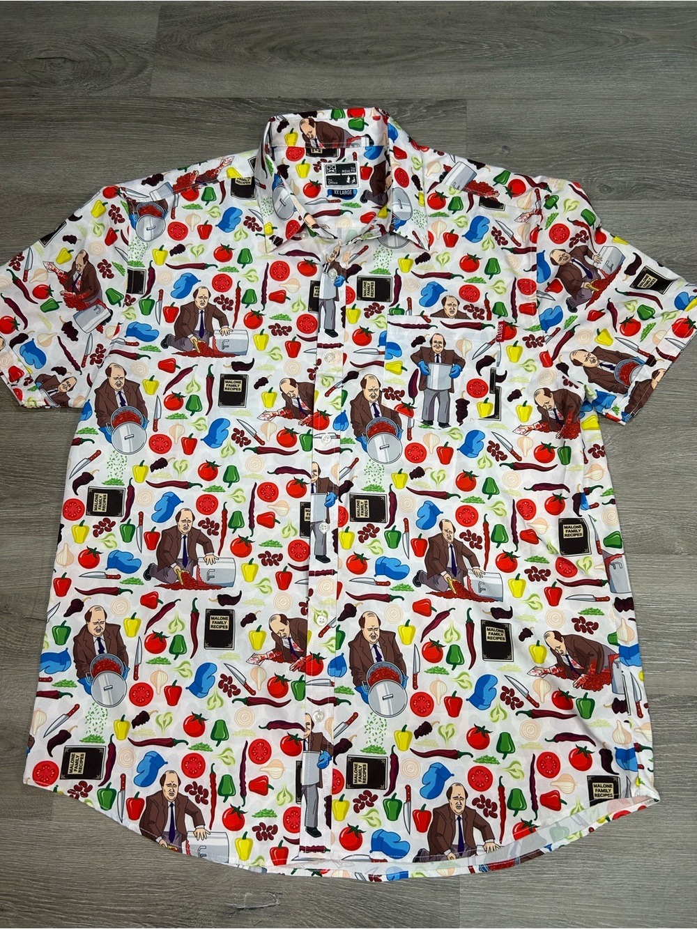 RSVLT The Office Kevin's Famous Chili kunuflex White Shirt Men's Sz XXL